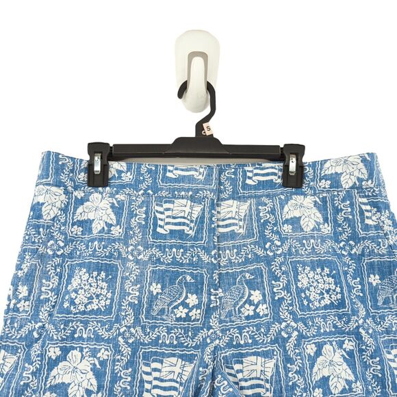 Reyn Spooner Women 14 Lahaina Sailor Shorts Denim Blue Chino Reverse Print NEW - Picture 2 of 9